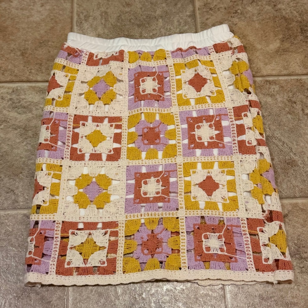 Hayden Girls Crochet Granny Square Skirt Multicolor Boho Festival GY5946VM L - Picture 11 of 13